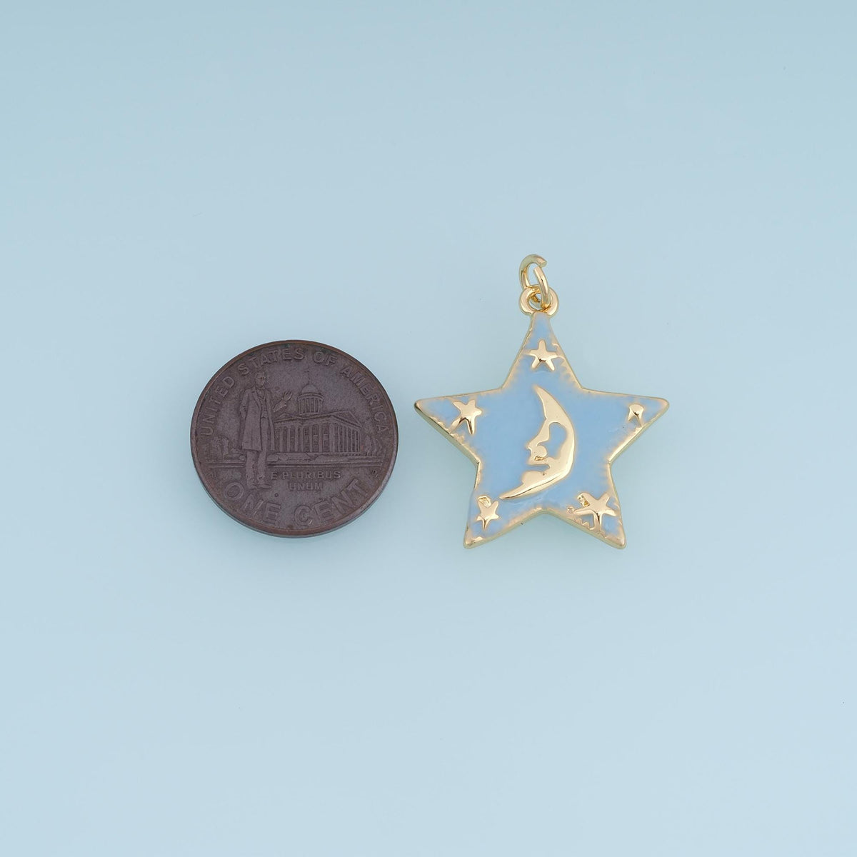 18K Gold Filled Enamel Star Charm Pendant for Jewelry Making