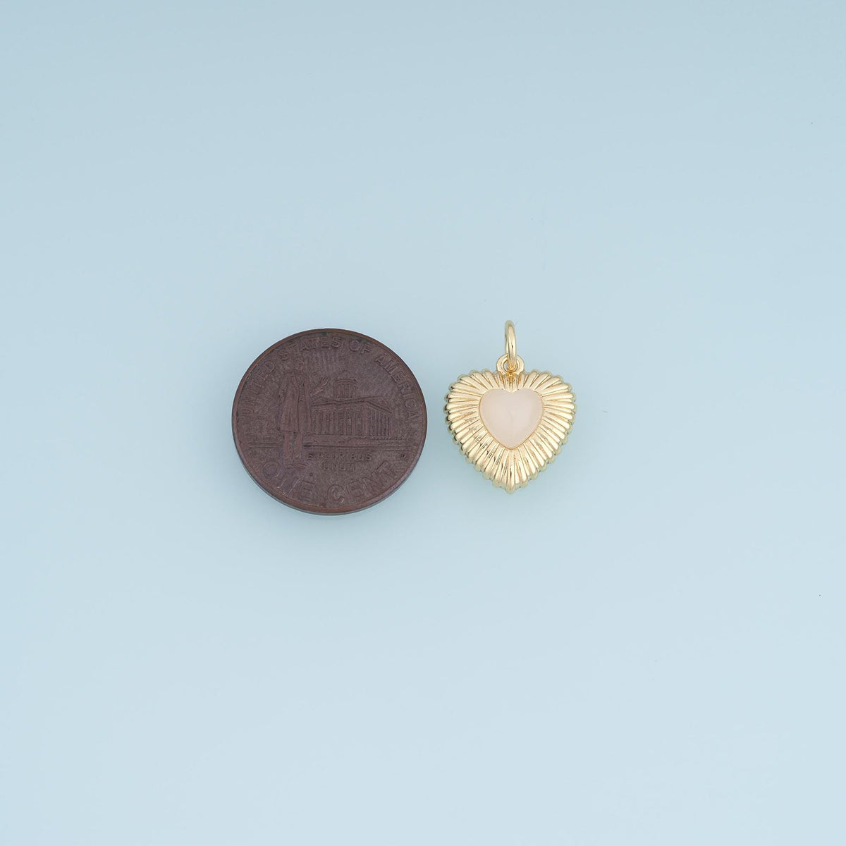 18K Gold Filled Heart Charm Pendant for Jewelry Making