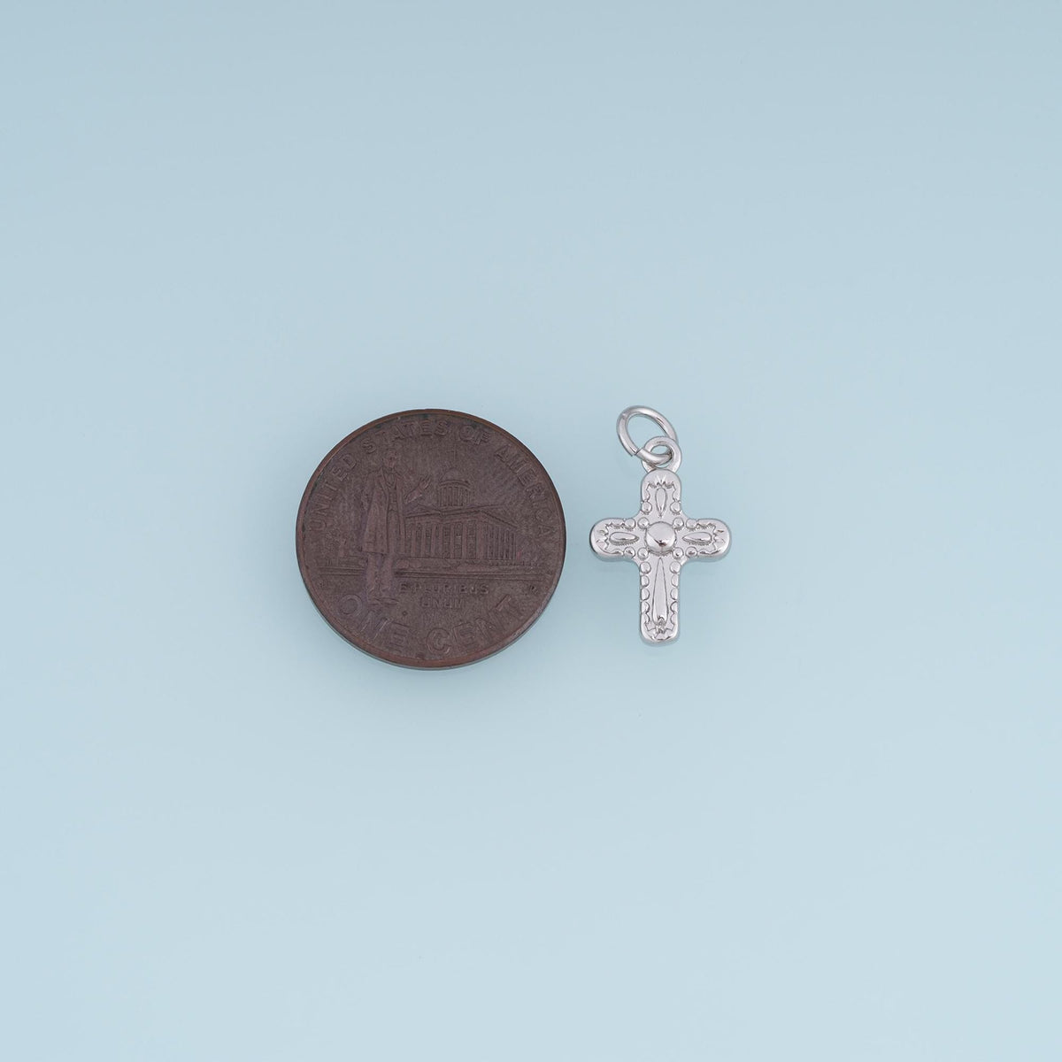 18K Gold Filled Cross Charm Pendant for Jewelry Making