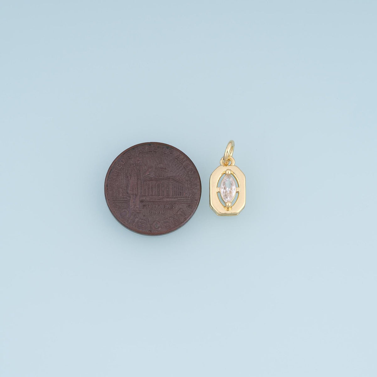 18K Gold Filled Cubic Zirconia Charm Pendant for Jewelry Making