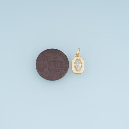 18K Gold Filled Cubic Zirconia Charm Pendant for Jewelry Making