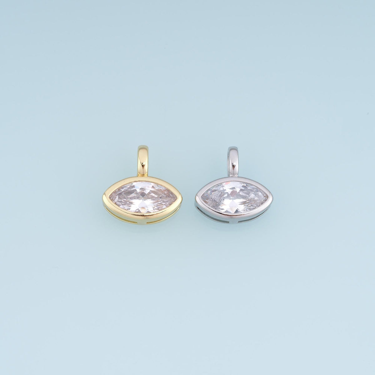 18K Gold Filled Cubic Zirconia Charm Pendant for Jewelry Making
