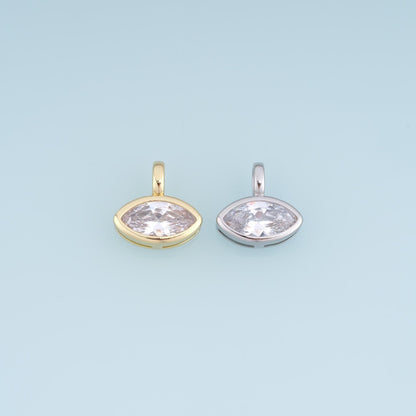 18K Gold Filled Cubic Zirconia Charm Pendant for Jewelry Making