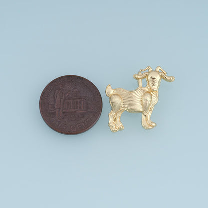 18K Gold Filled Goat Charm,Textured Goat Pendant,Farm Animal Charm,Gold Goat Jewelry,DIY Necklace Bracelet Jewelry Supply