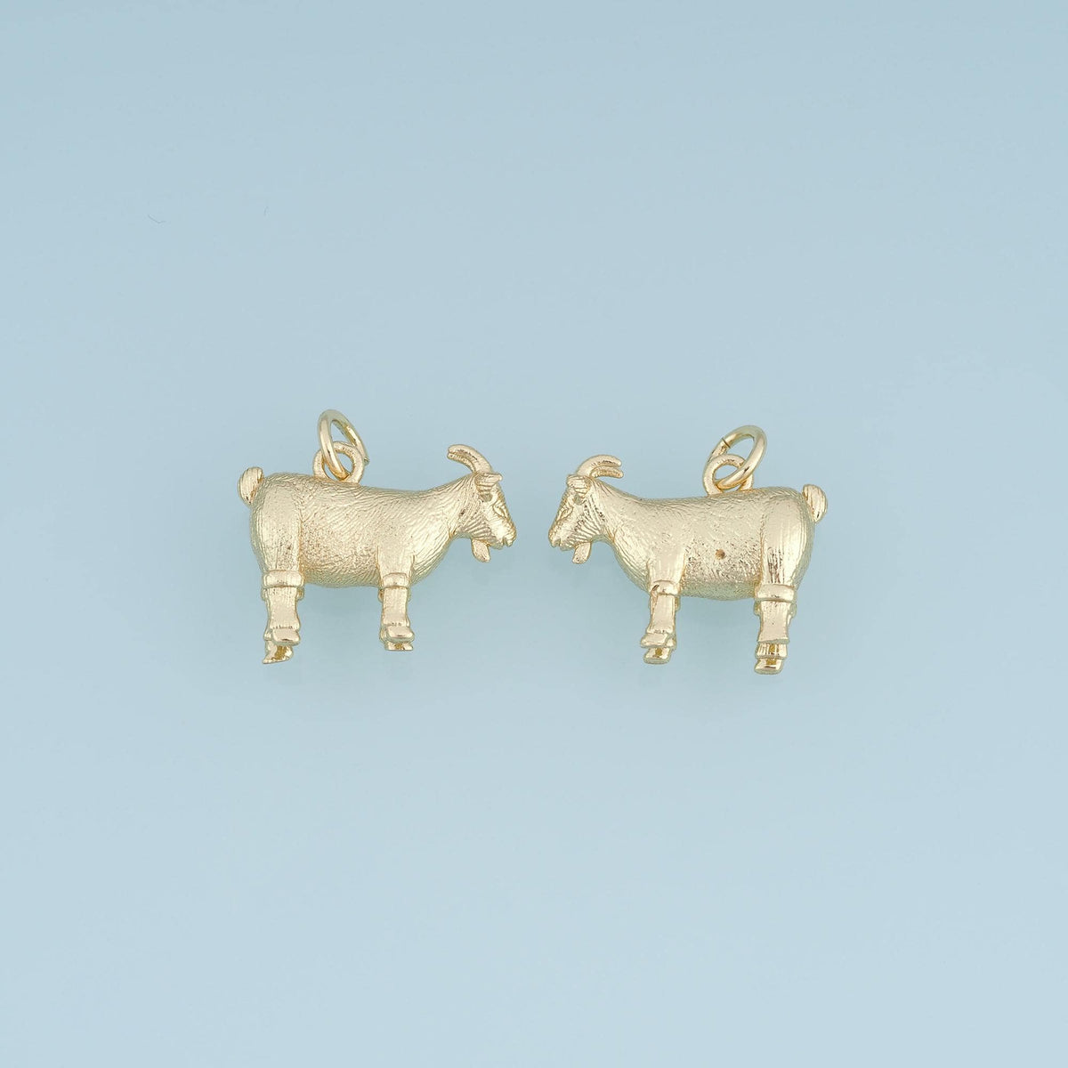 18K Gold Filled Goat Charm,Textured Goat Pendant,Farm Animal Charm,Gold Goat Jewelry,DIY Necklace Bracelet Jewelry Supply