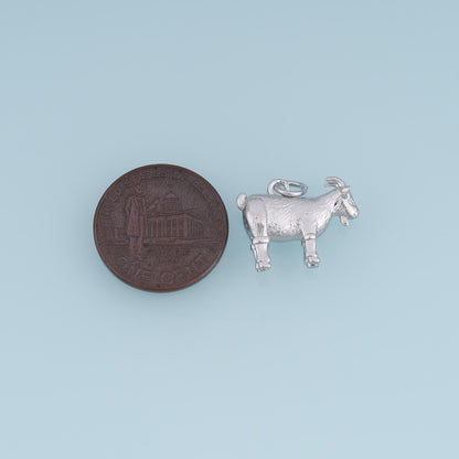18K Gold Filled Goat Charm,Textured Goat Pendant,Farm Animal Charm,Gold Goat Jewelry,DIY Necklace Bracelet Jewelry Supply