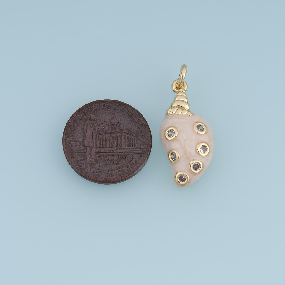 18K Gold Filled Pearl Shell Charm Pendant for Jewelry Making