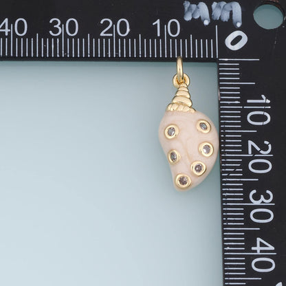 18K Gold Filled Pearl Shell Charm Pendant for Jewelry Making
