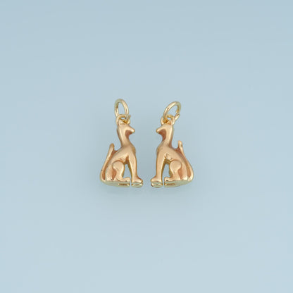 18K Gold Filled Enamel Dog Charm Pendant for Jewelry Making
