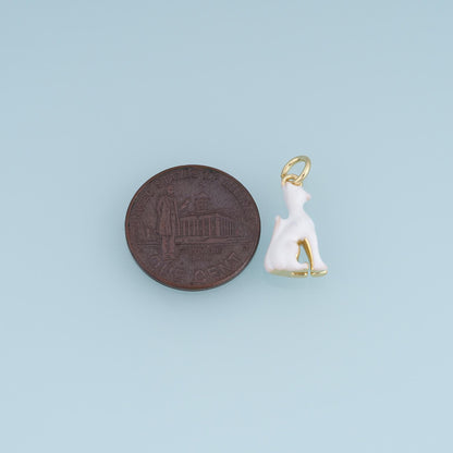18K Gold Filled Enamel Dog Charm Pendant for Jewelry Making