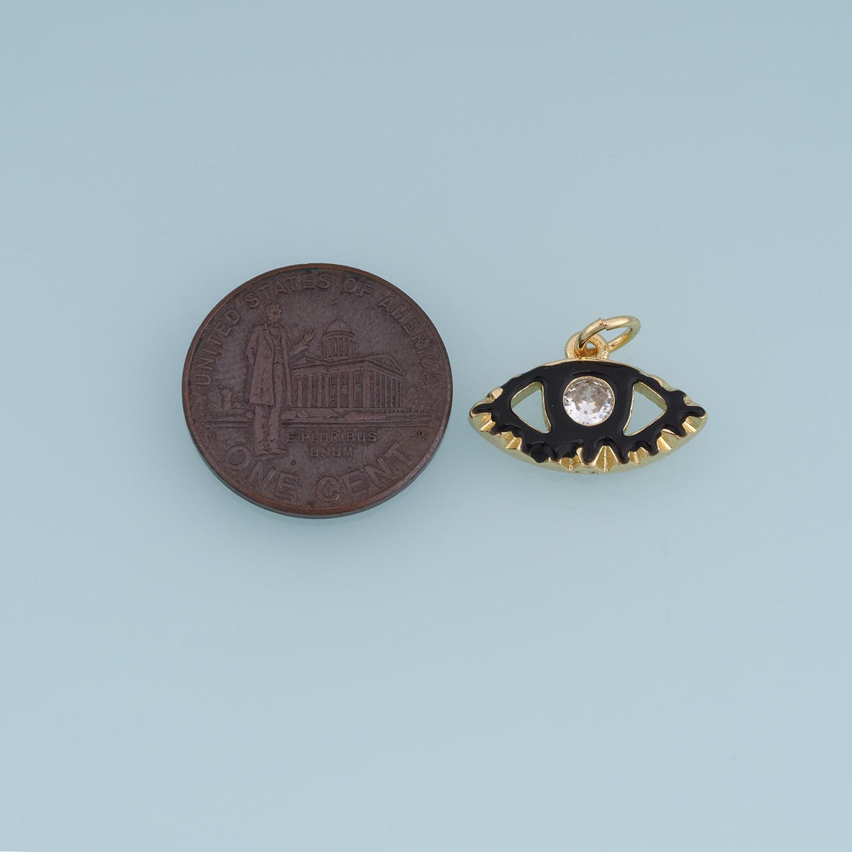 18K Gold Filled Evil Eye Charm,CZ Enamel Eye Pendant,Red Black Eye Charm,DIY Necklace Bracelet Jewelry Making Supply