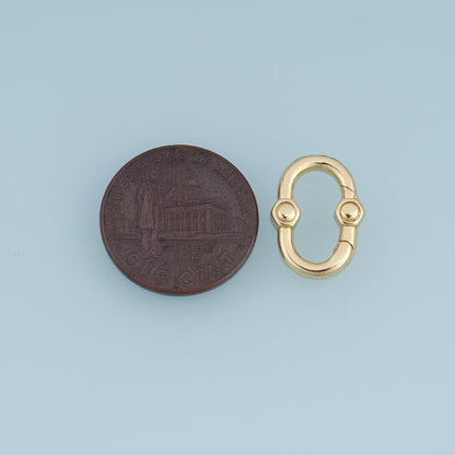 18K Gold Filled Oval Clasp 11 mm, 10.5 mm for Jewelry Making