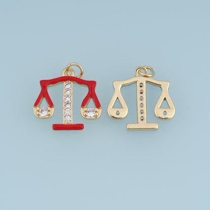 18K Gold Filled Enamel Charm Pendant for Jewelry Making