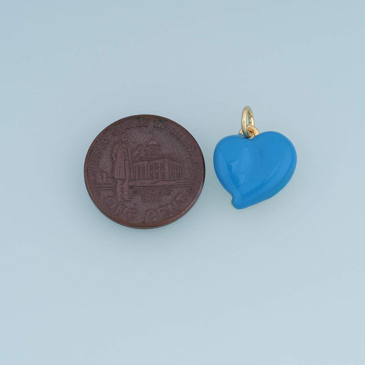 18K Gold Filled Puffy Heart Charm,Enamel Heart Pendant,Red Blue Pink Heart Charm,Embossed Love Charm,DIY Necklace Bracelet Je
