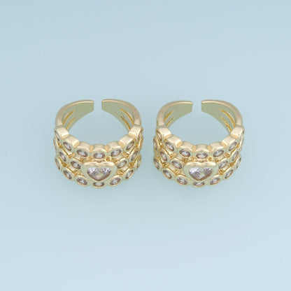 18K Gold Filled Cubic Zirconia Heart Jewelry Making Supplie for Jewelry Making