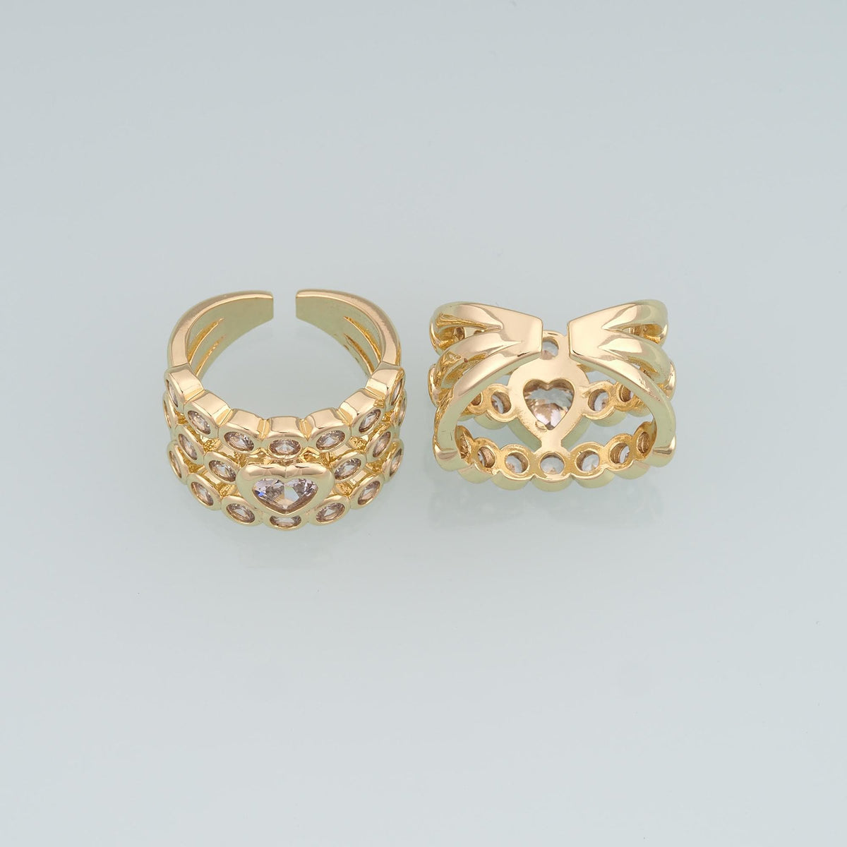 18K Gold Filled Cubic Zirconia Heart Jewelry Making Supplie for Jewelry Making