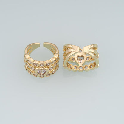 18K Gold Filled Cubic Zirconia Heart Jewelry Making Supplie for Jewelry Making
