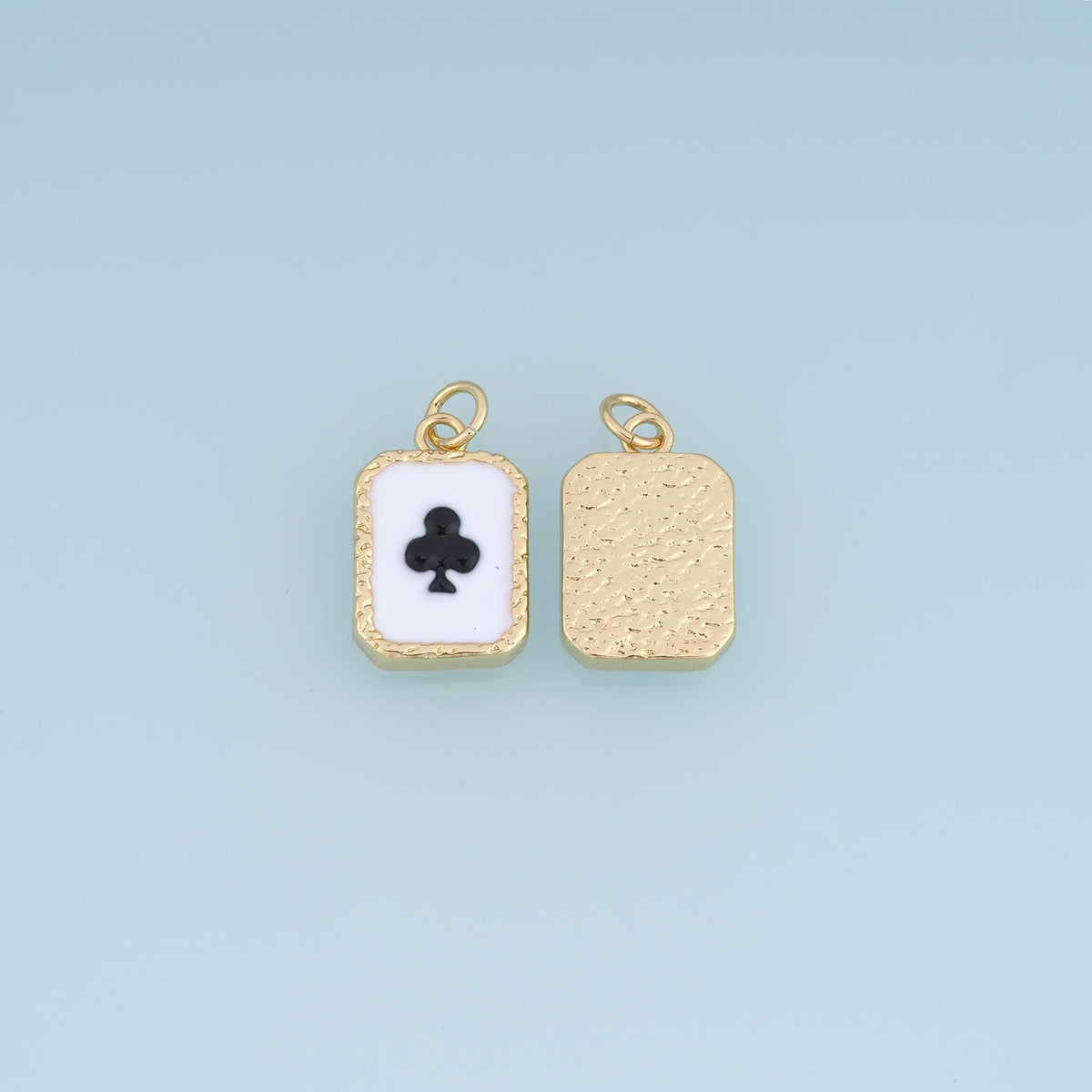 Gold Enamel Plum Bossom Playing Cards Pendant,18K Gold Filled Exquisite Charm Bracelet Necklace for DIY Jewelry Making Supply