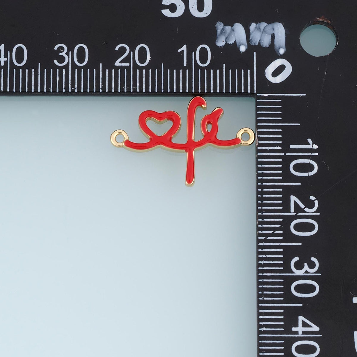 18K Gold Filled Enamel Heart Connector for Jewelry Making