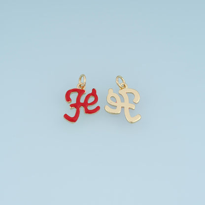 18K Gold Filled Enamel Letter Charm Pendant for Jewelry Making
