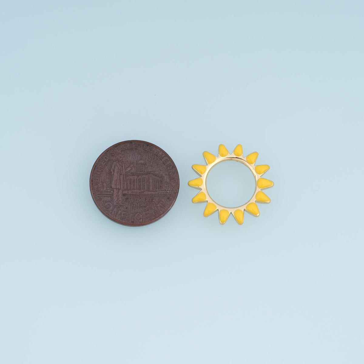 18K Gold Filled Enamel Sun Connector for Jewelry Making