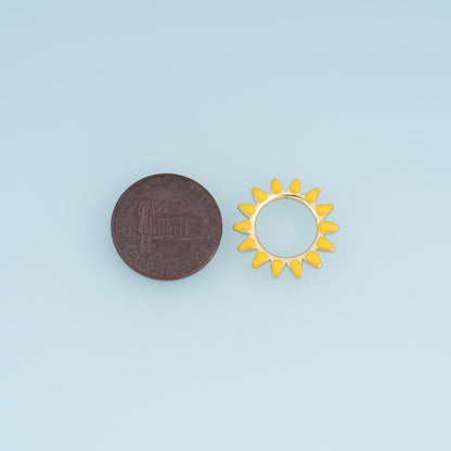 18K Gold Filled Enamel Sun Connector for Jewelry Making