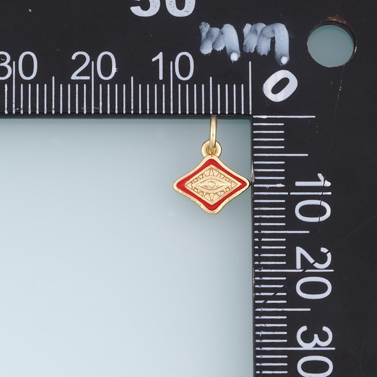 Gold Enamel Diamond Pendant,18K Gold Filled Minimalist Charm Bracelet Necklace for DIY Jewelry Making Supply