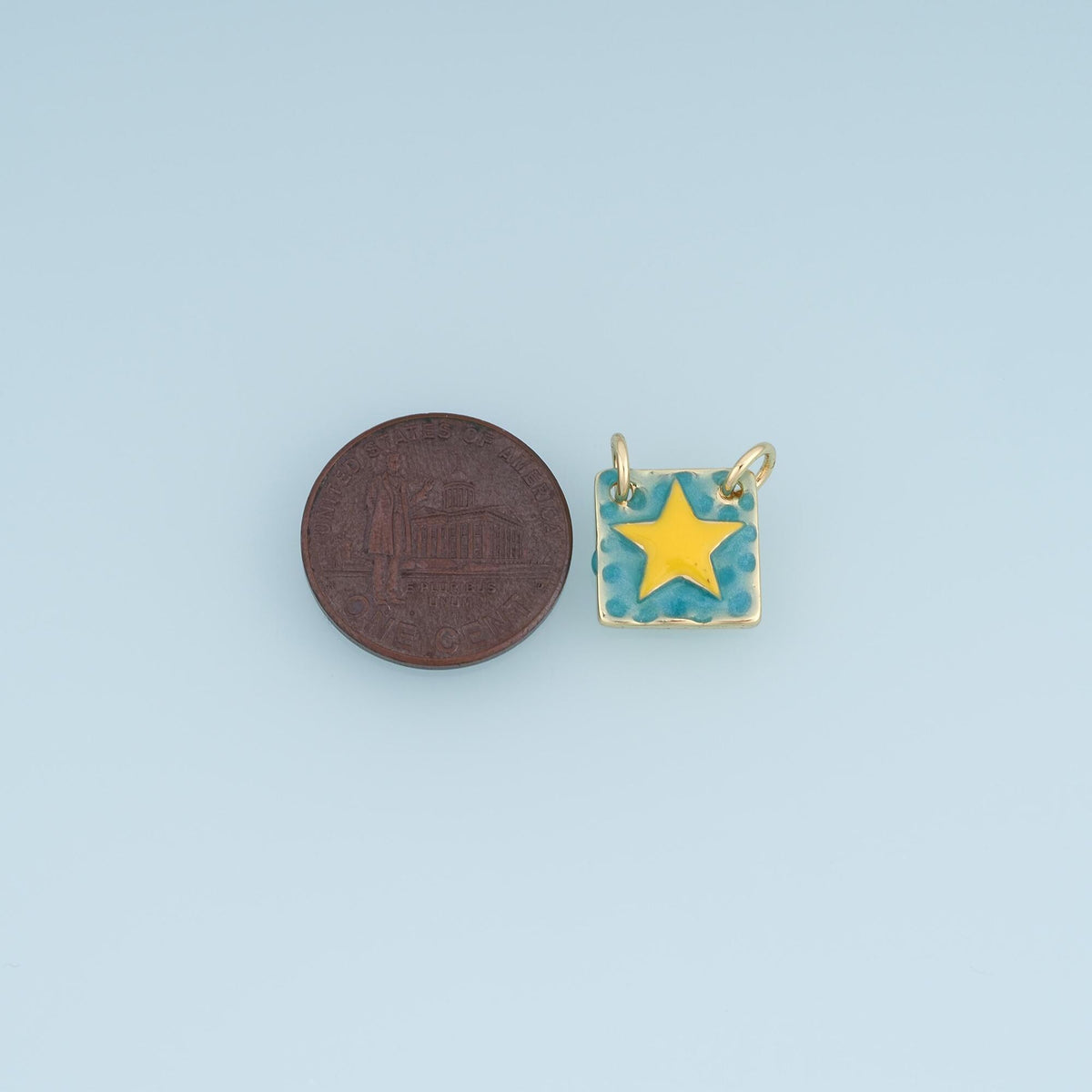 18K Gold Filled Enamel Star Connector for Jewelry Making