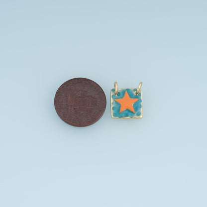18K Gold Filled Enamel Star Connector for Jewelry Making