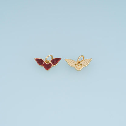18K Gold Filled Enamel Heart Charm Pendant for Jewelry Making