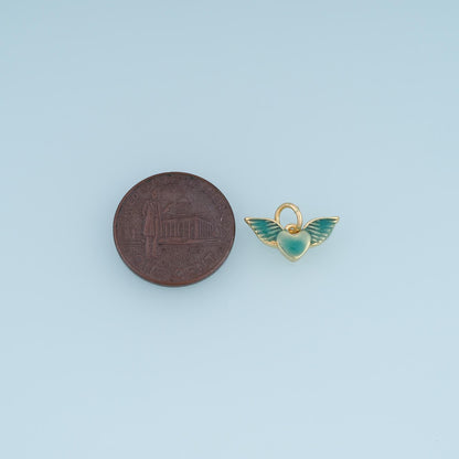 18K Gold Filled Enamel Heart Charm Pendant for Jewelry Making
