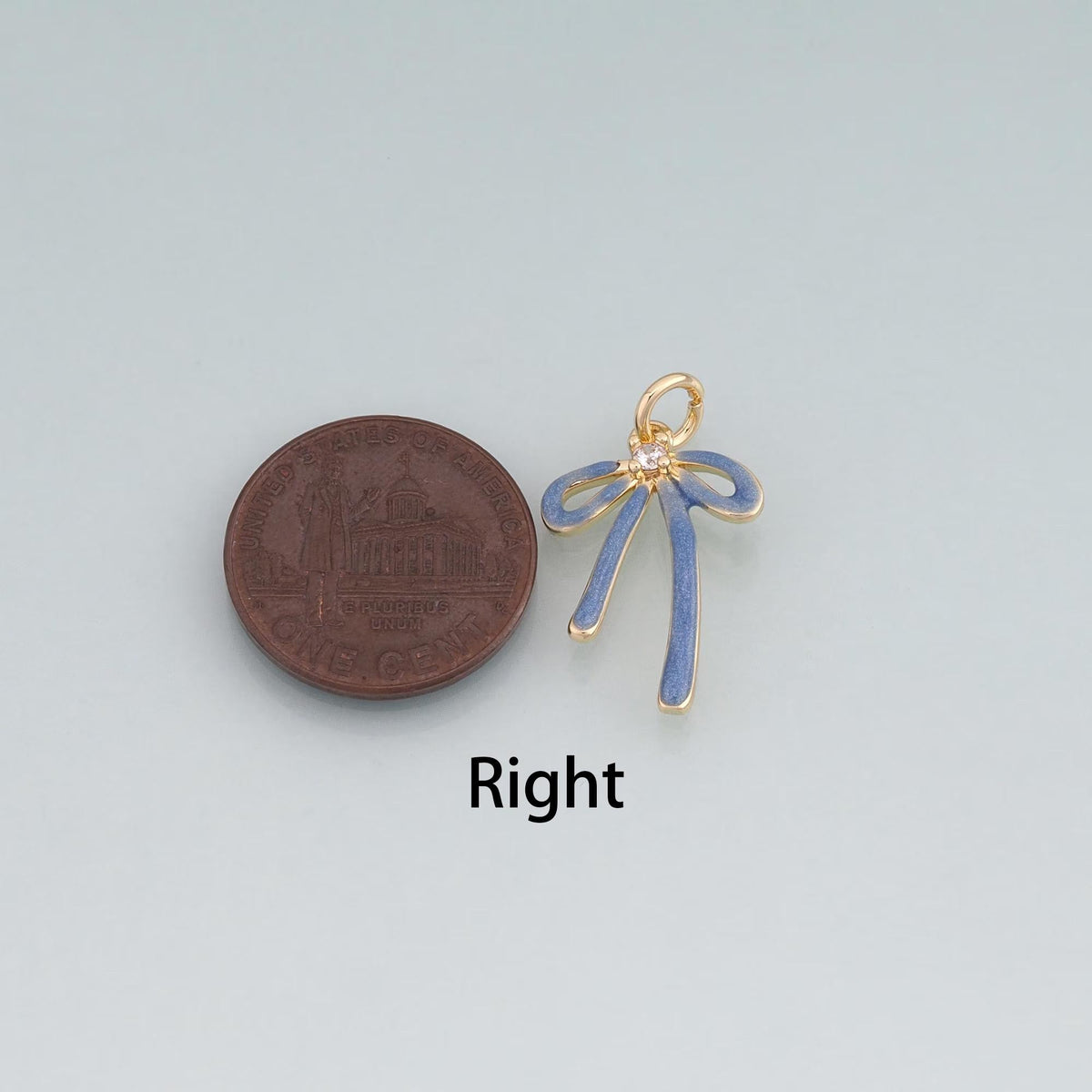 18K Gold Filled Enamel Bow Pendant,Bow Charm Bracelet Necklace for DIY Jewelry Making Supply