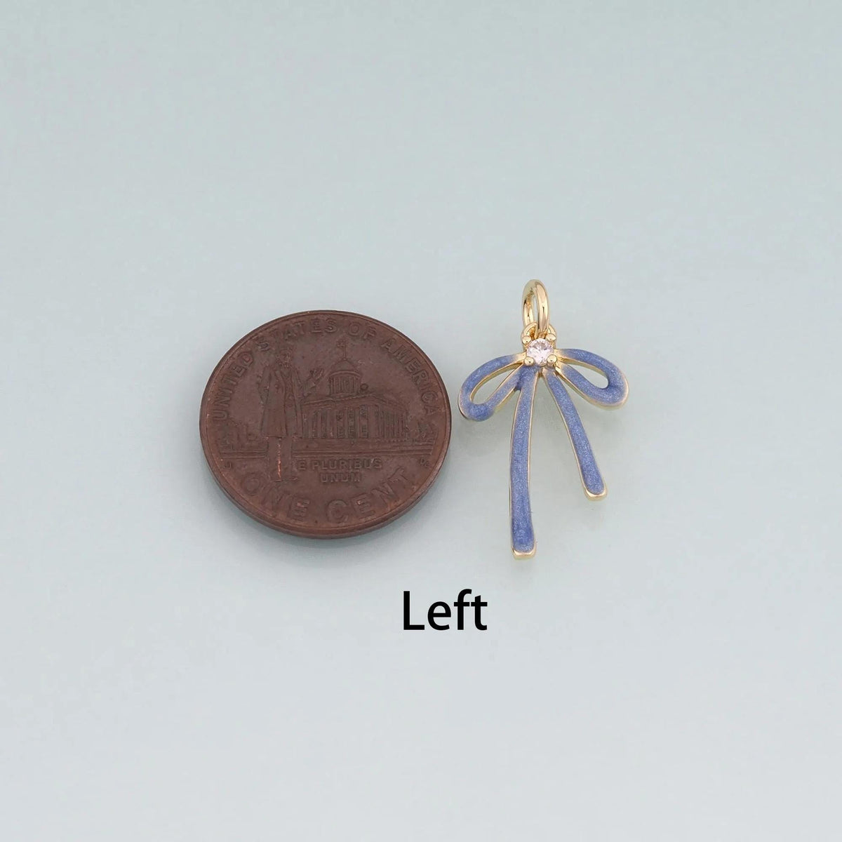 18K Gold Filled Enamel Bow Pendant,Bow Charm Bracelet Necklace for DIY Jewelry Making Supply