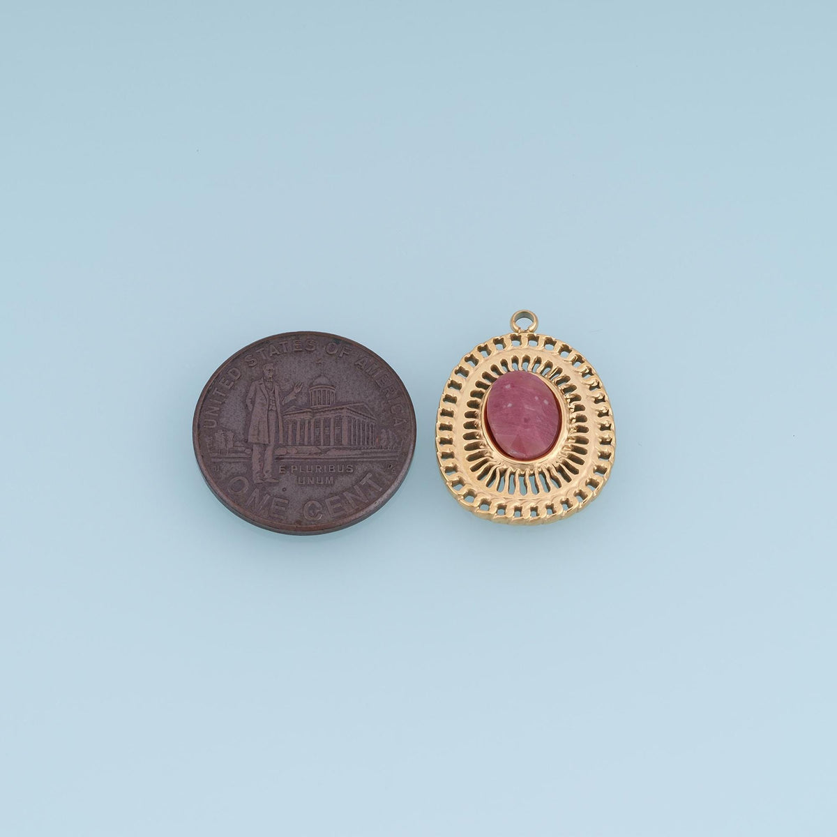 Oval Charm Pendant for Jewelry Making