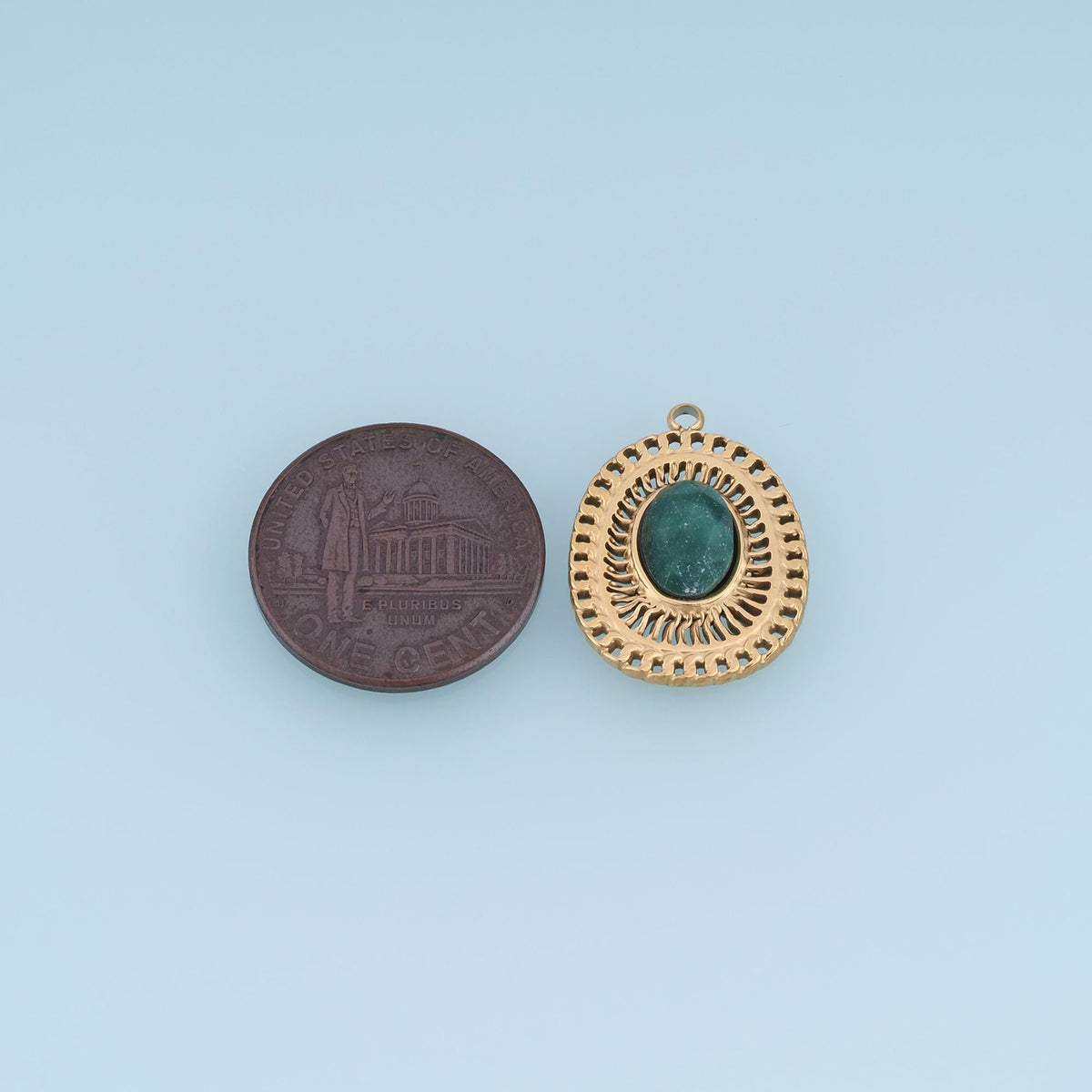 Oval Charm Pendant for Jewelry Making