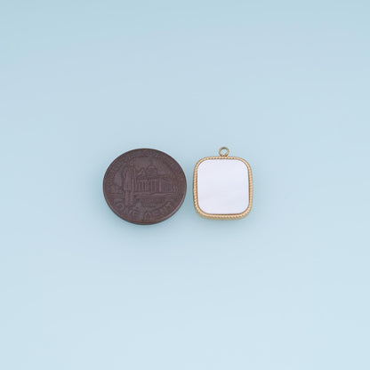 Square Charm Pendant for Jewelry Making