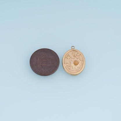 Oval Charm Pendant for Jewelry Making