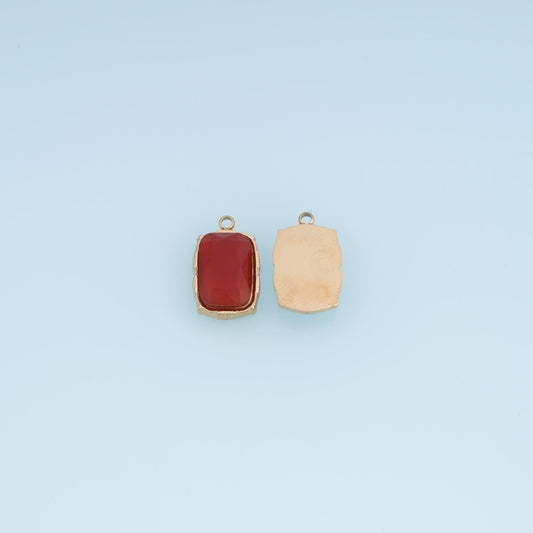 Rectangle Pendant ,14K Gold Natural Stone Charm DIY Charm for Necklace Bracelet Making