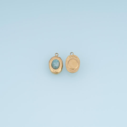 Irregular Pendant ,14K Gold Natural Stone Charm DIY Charm for Necklace Bracelet Making
