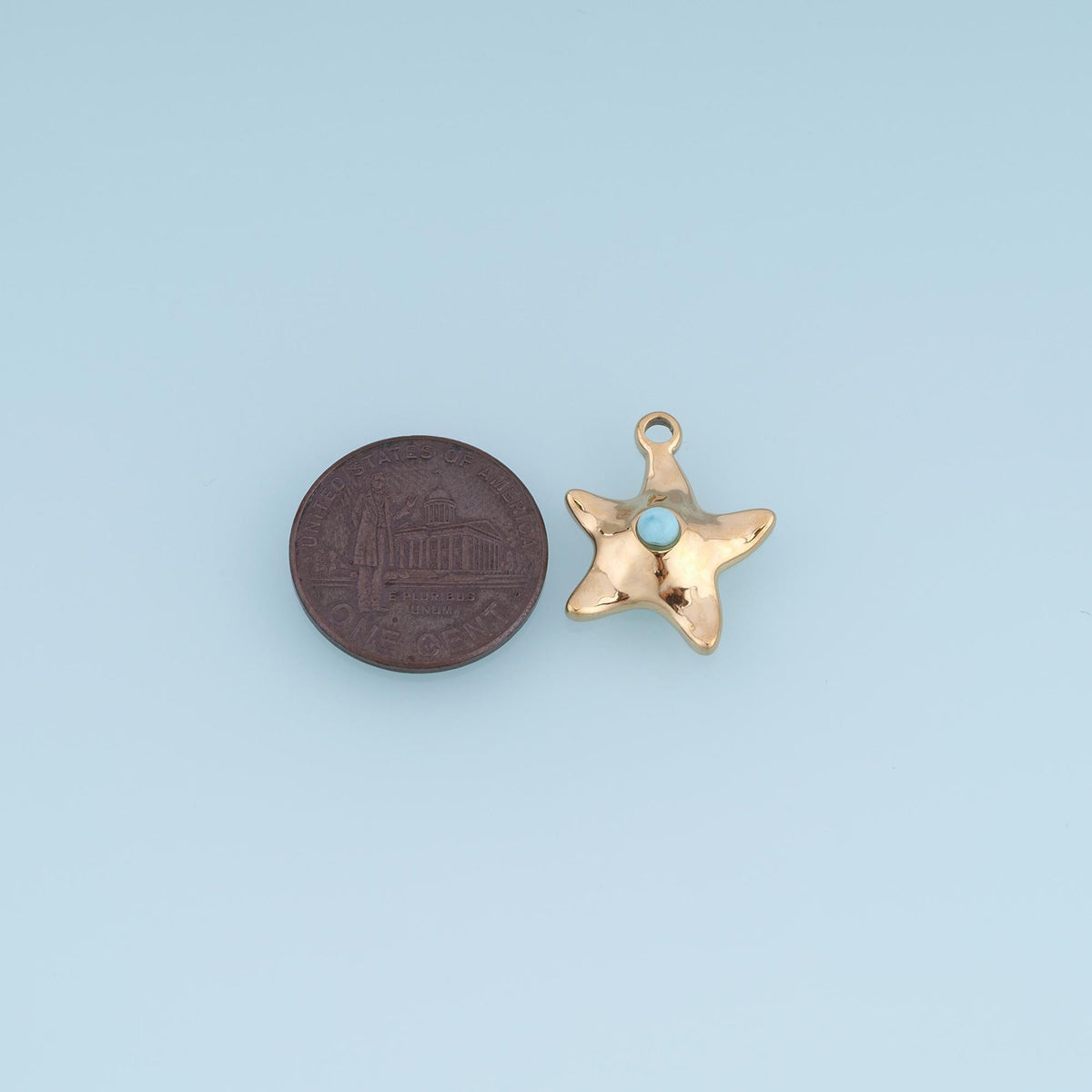 Starfish Pendant ,14K Gold Natural Stone Charm DIY Charm for Necklace Bracelet Making