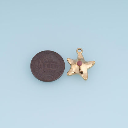 Starfish Pendant ,14K Gold Natural Stone Charm DIY Charm for Necklace Bracelet Making