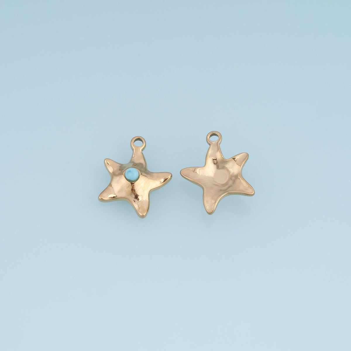 Starfish Pendant ,14K Gold Natural Stone Charm DIY Charm for Necklace Bracelet Making