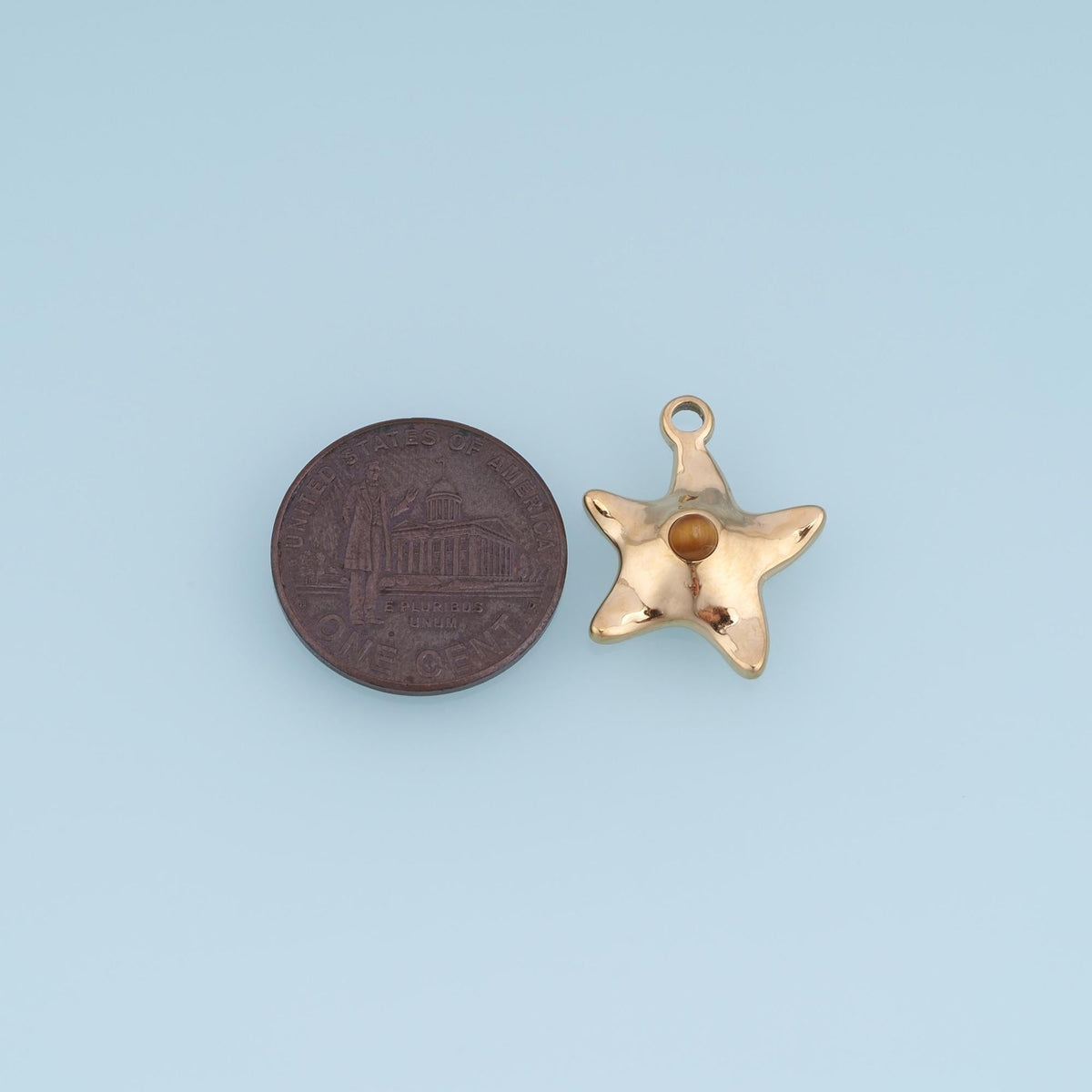 Starfish Pendant ,14K Gold Natural Stone Charm DIY Charm for Necklace Bracelet Making