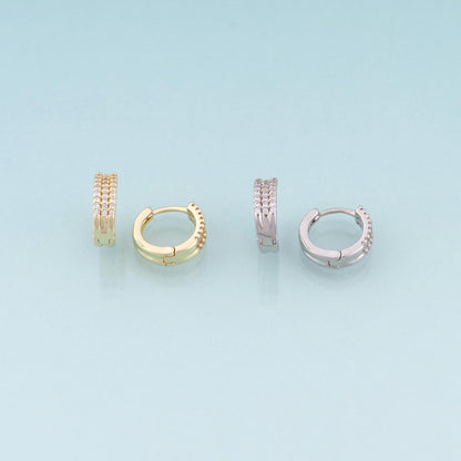 A Pair 18K Gold Filled CZ Hoop Earrings,Minimalist Charm Bracelet Necklace for DIY Jewelry Making Supply