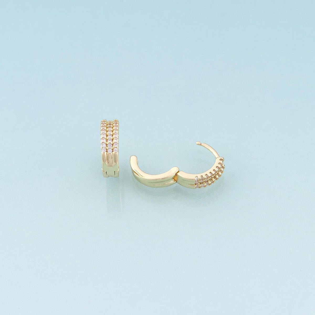 A Pair 18K Gold Filled CZ Hoop Earrings,Minimalist Charm Bracelet Necklace for DIY Jewelry Making Supply