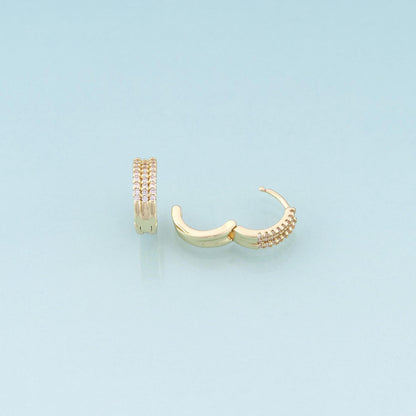 A Pair 18K Gold Filled CZ Hoop Earrings,Minimalist Charm Bracelet Necklace for DIY Jewelry Making Supply