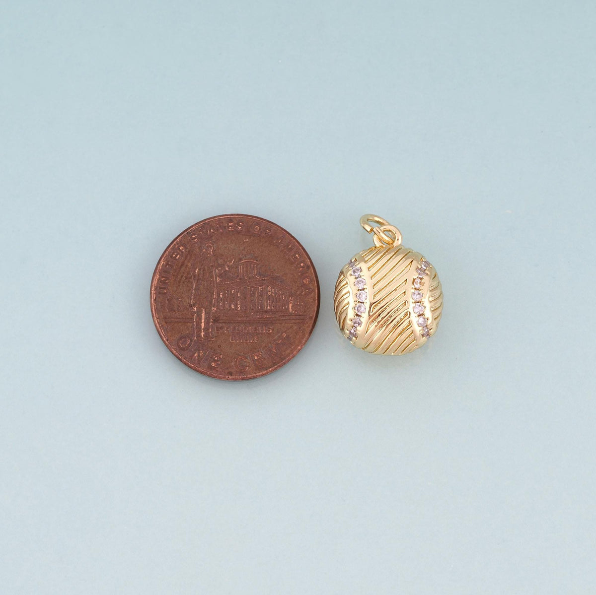 18K Gold Filled Cubic Zirconia Charm Pendant for Jewelry Making