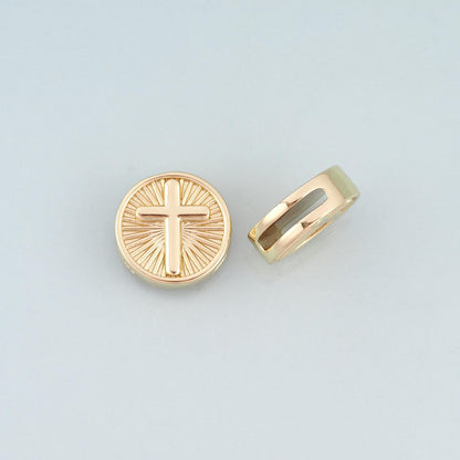 18K Gold Filled Cross Jewelry Beads for Jewelry Making