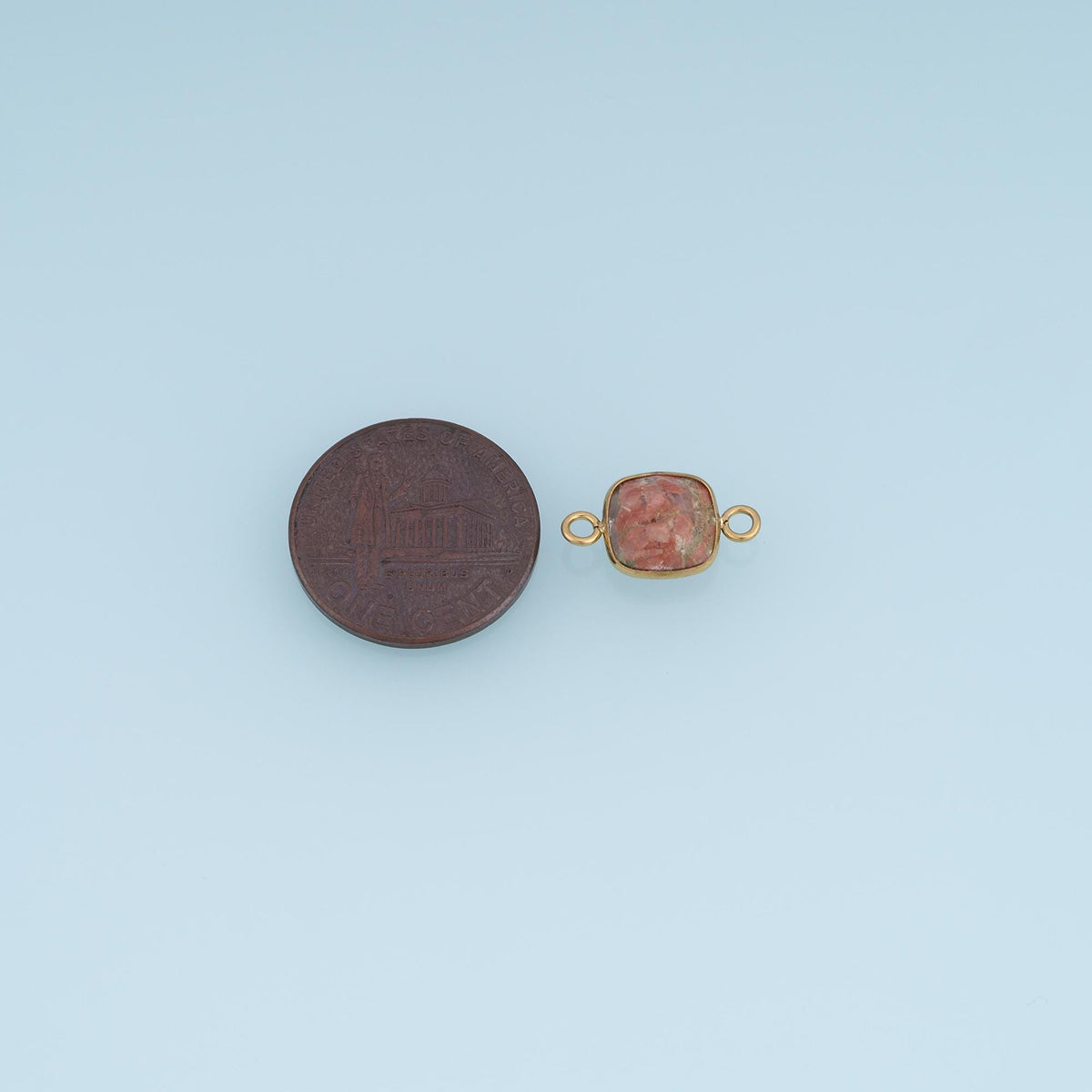 Square Connector ,14K Gold Natural Stone Connector Charm DIY Charm for Necklace Bracelet Making
