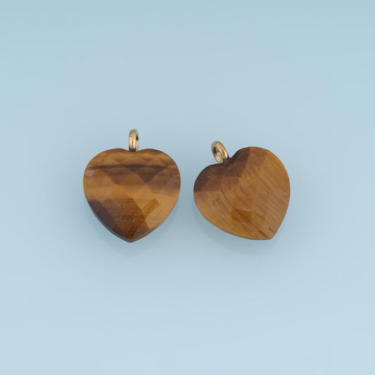 Heart Pendant,14K Gold Natural Stone Charm DIY Charm for Necklace Bracelet Making